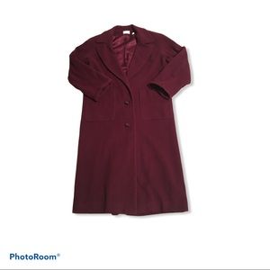 Vintage London Fog Burgundy Long Winter Coat EUC